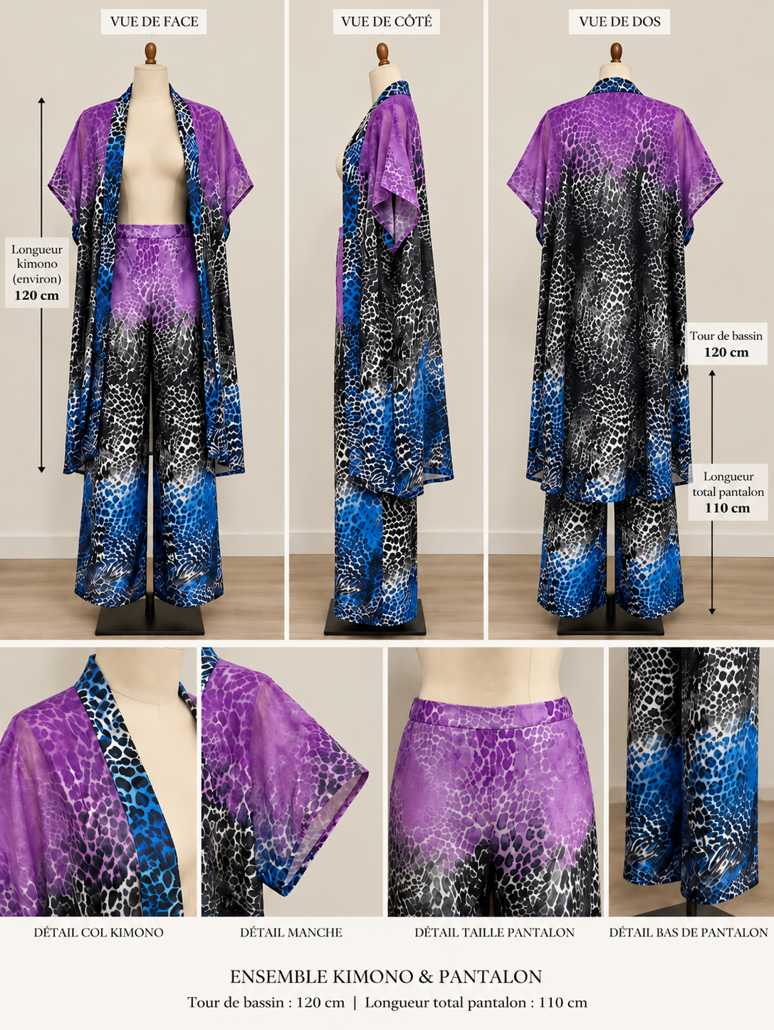 Kimono & Wide-Leg Pants Set