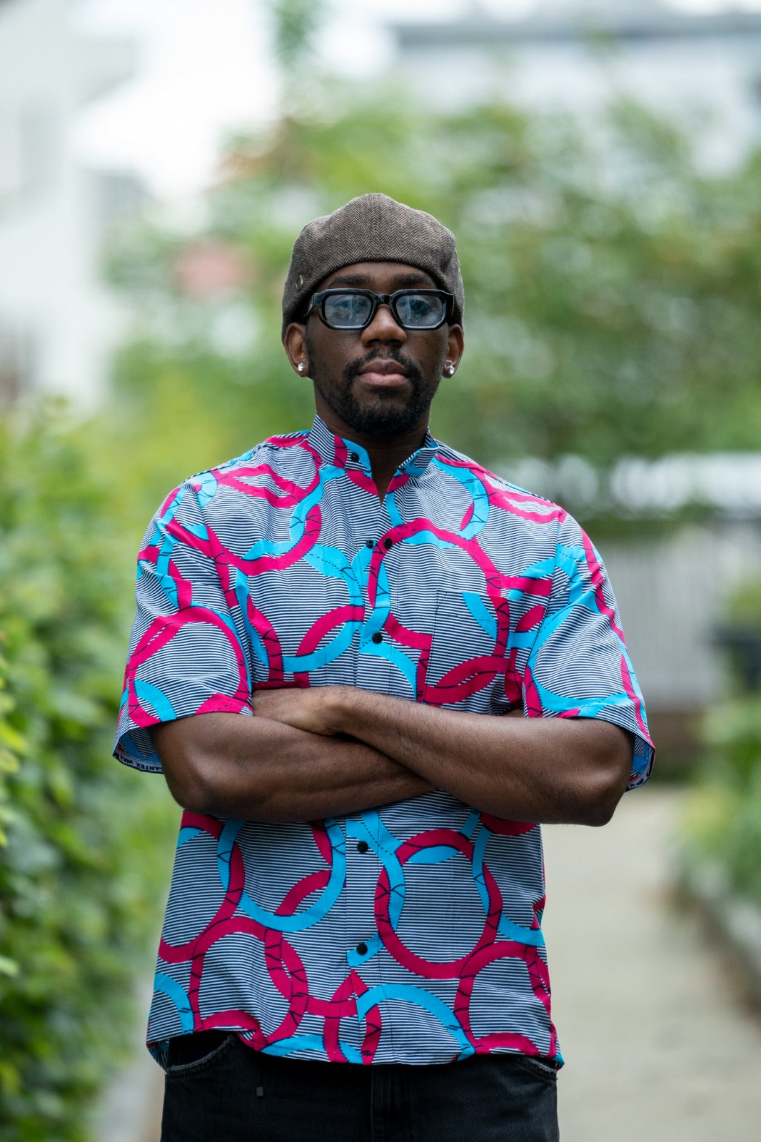 Men’s Collarless Short Sleeve Shirt
