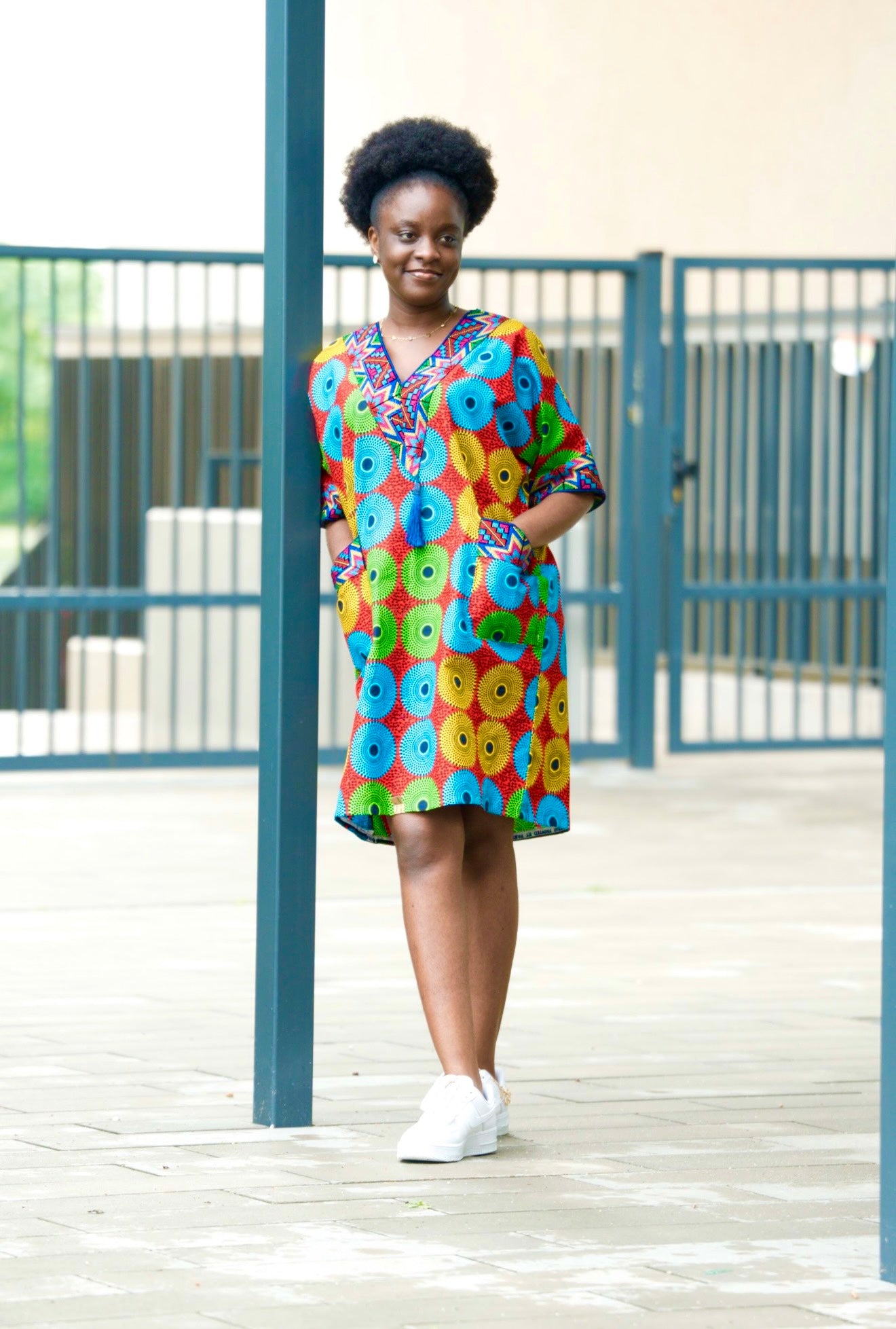     Elegant Short Boubou Dress with Pockets